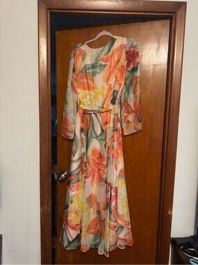 Floral Long Sleeve Maxi Dress - Multi